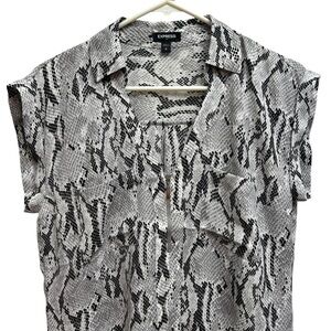 Express Monochrome Snake Print Top
